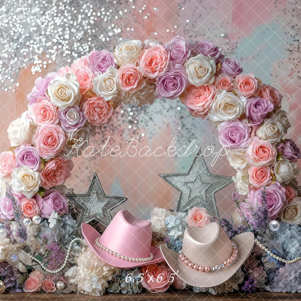 Kate Flower Arch Glitter Hats Backdrop Designed by Mini MakeBelieve - Kate Backdrop AU