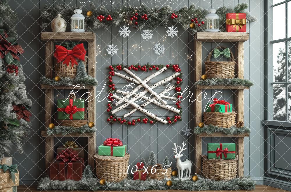 Kate Christmas Wooden Cabinet Gift Backdrop Designed by Mini MakeBelieve - Kate Backdrop AU