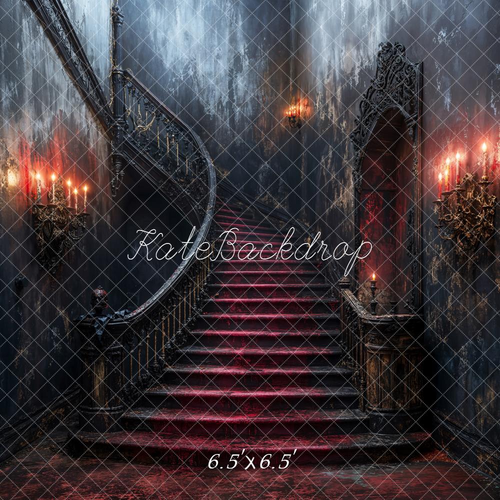 Kate Cascading Stairs Red Carpet Gothic Wall Backdrop Designed by Emetselch - Kate Backdrop AU