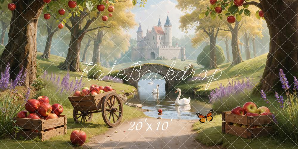 Kate Castle Apple Orchard Cart River Backdrop Designed by Emetselch - Kate Backdrop AU
