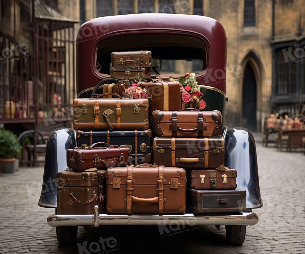 Kate Vintage Car Suitcases Street Backdrop Designed by Chain - Kate Backdrop AU