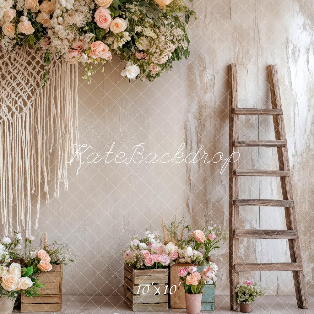 Kate Boho Macrame Flower Ladder Backdrop Designed by Patty Roberts