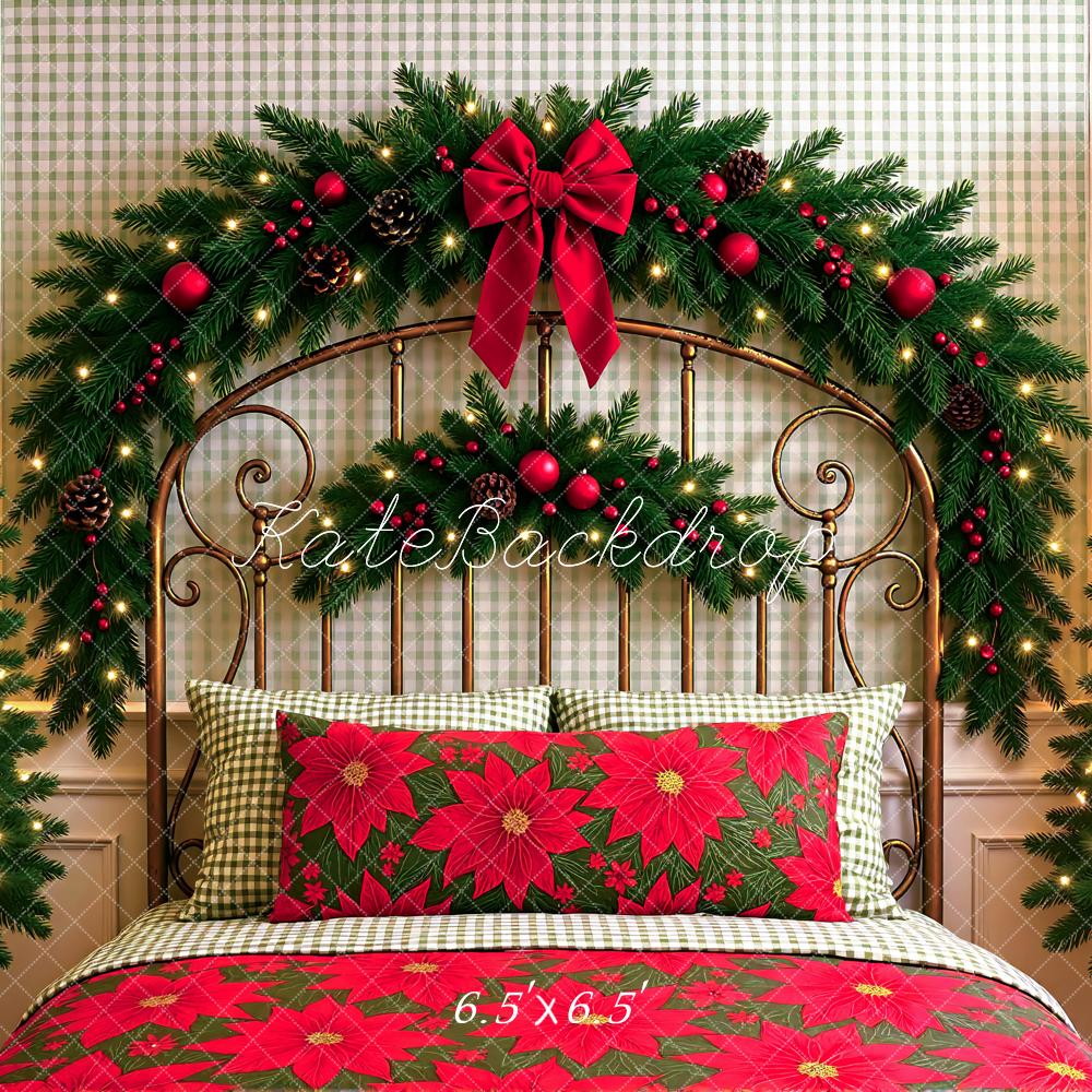 Kate Christmas Bed Headboard Greenery Backdrop Designed by Mini MakeBelieve