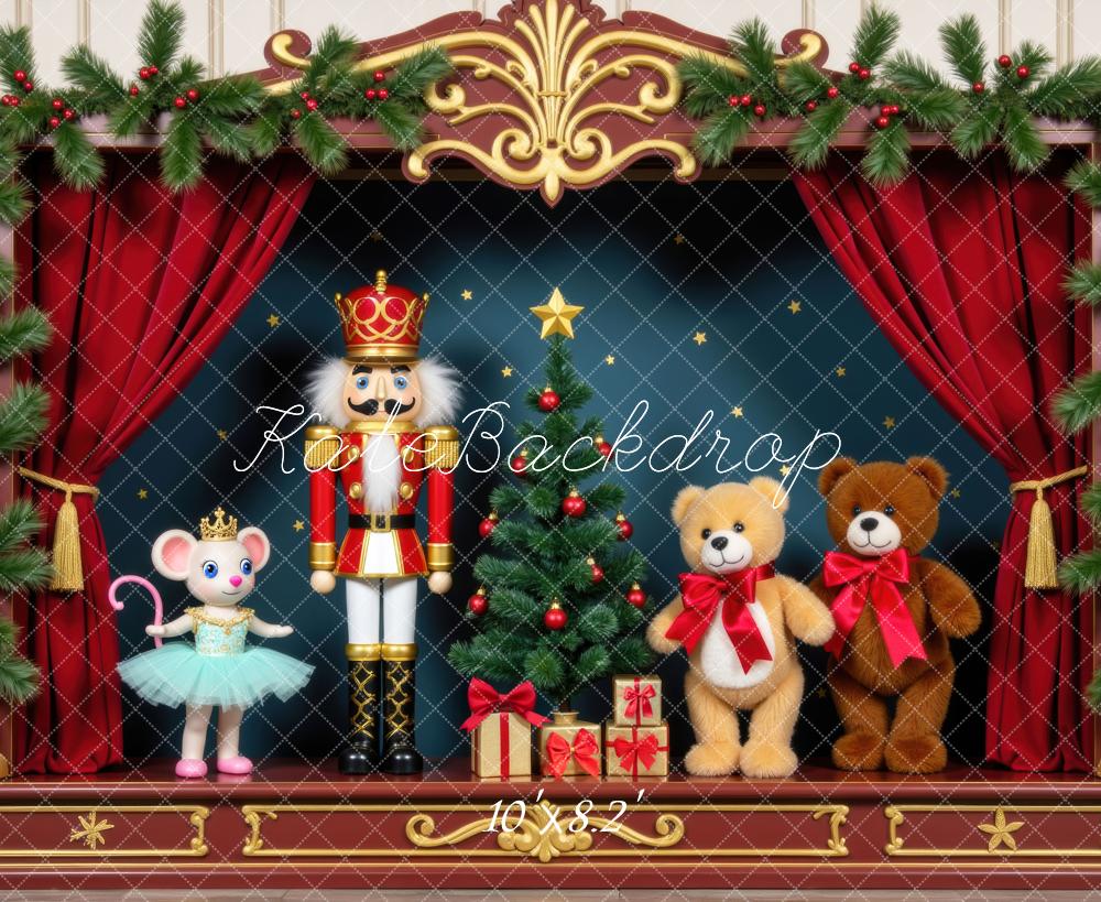 Kate Christmas Nutcracker Mouse Backdrop Designed by Mini MakeBelieve - Kate Backdrop AU