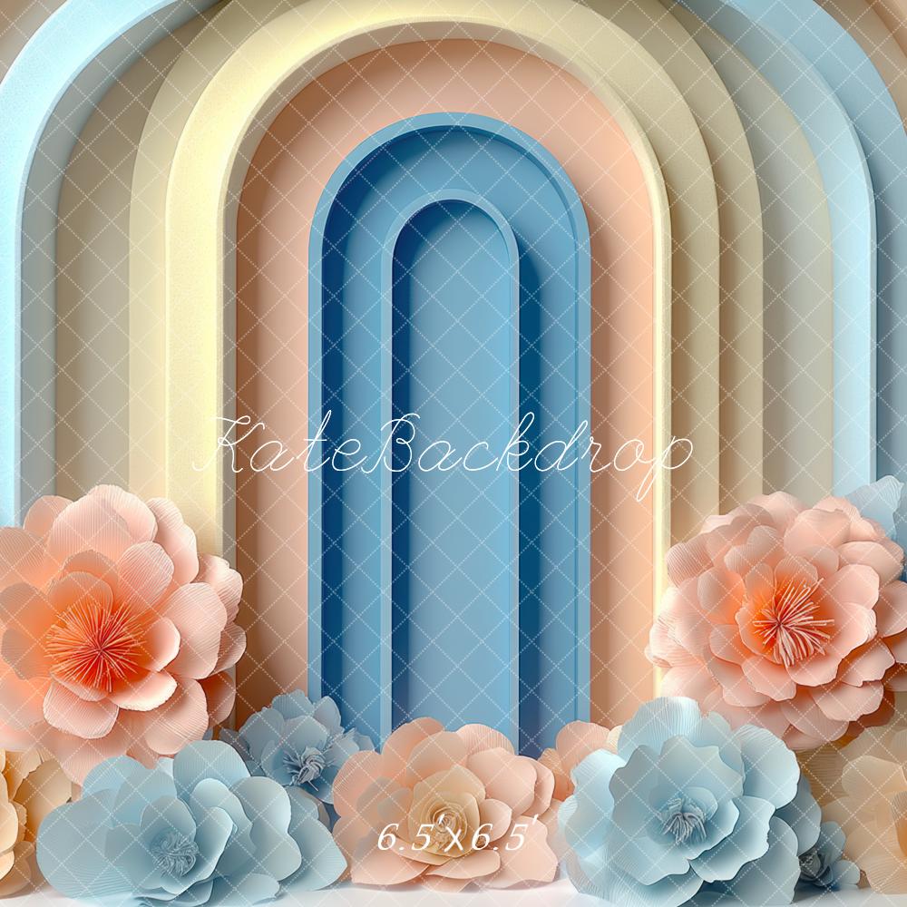 Kate Pastel Arch Layered Flowers Backdrop Designed by Mini MakeBelieve