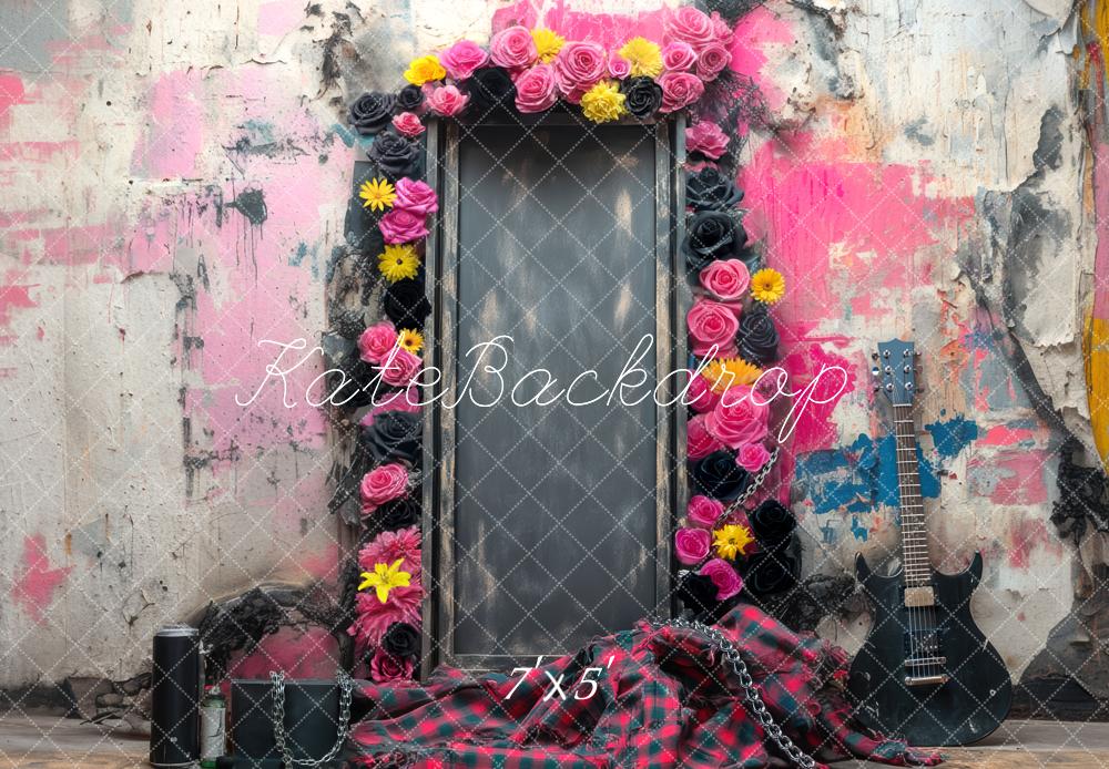 Kate Flower Grunge Wall Guitar Backdrop Designed by Mini MakeBelieve - Kate Backdrop AU