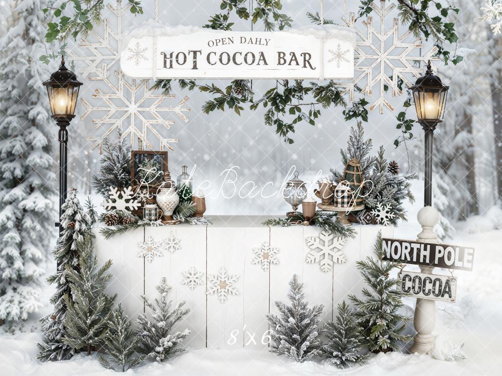 Kate Hot Cocoa Bar Winter Fleece Backdrop Designed by Chain