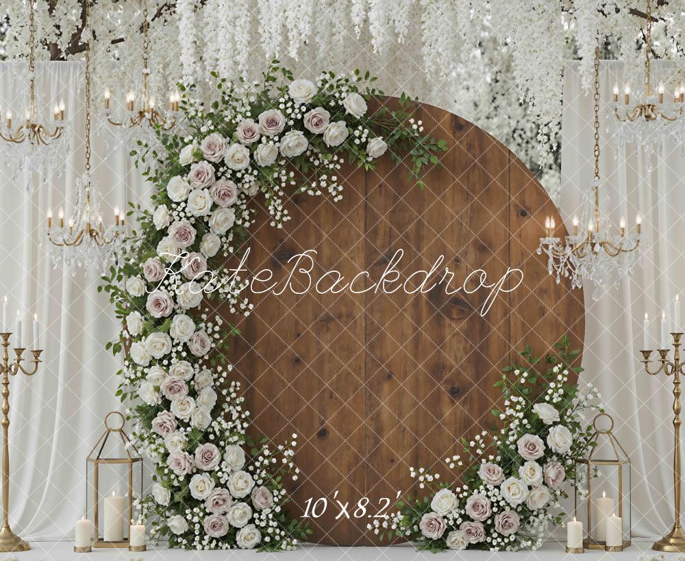 Kate Wedding Flower Wooden Circle Backdrop Designed by Mini MakeBelieve