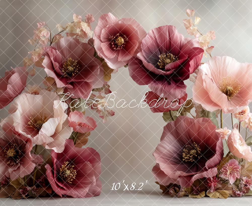 Kate Flower Arch Burgundy Pink Backdrop Designed by Patty Roberts