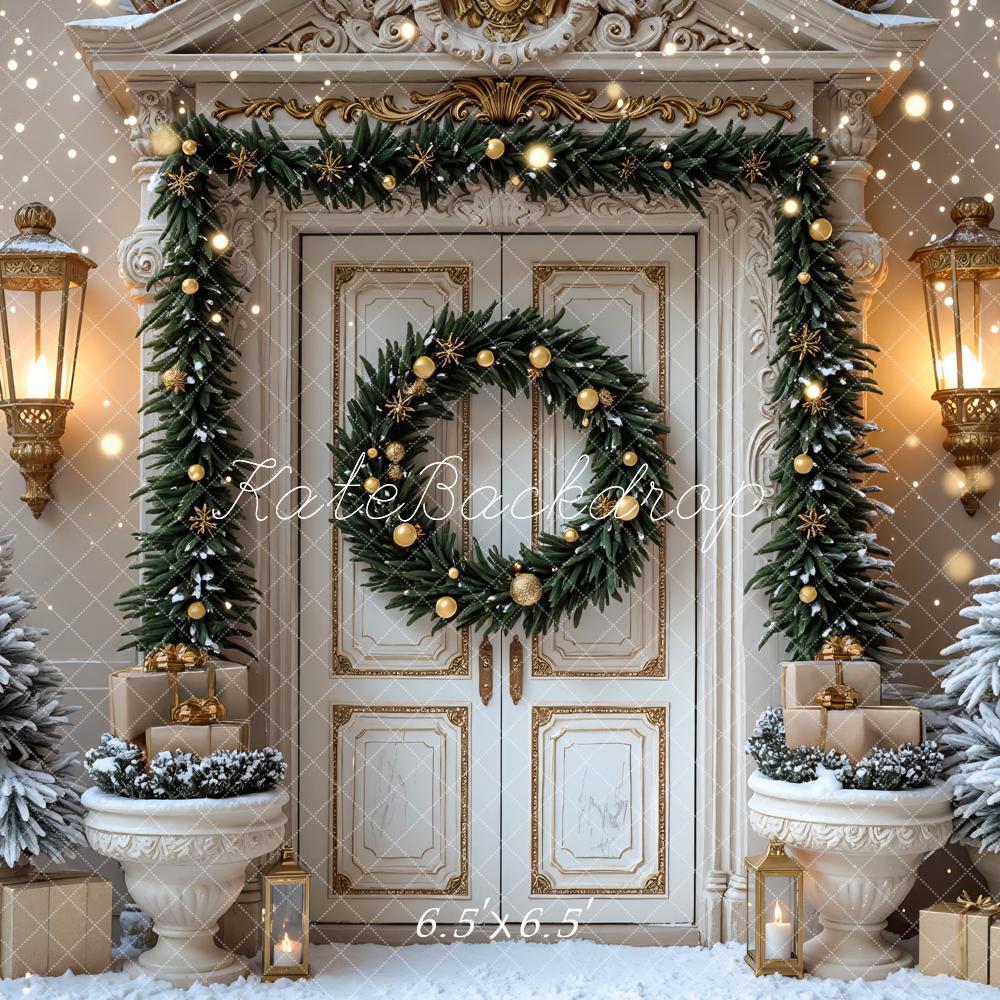 Kate Christmas Snowy Trees Wreath Backdrop Designed by Mini MakeBelieve