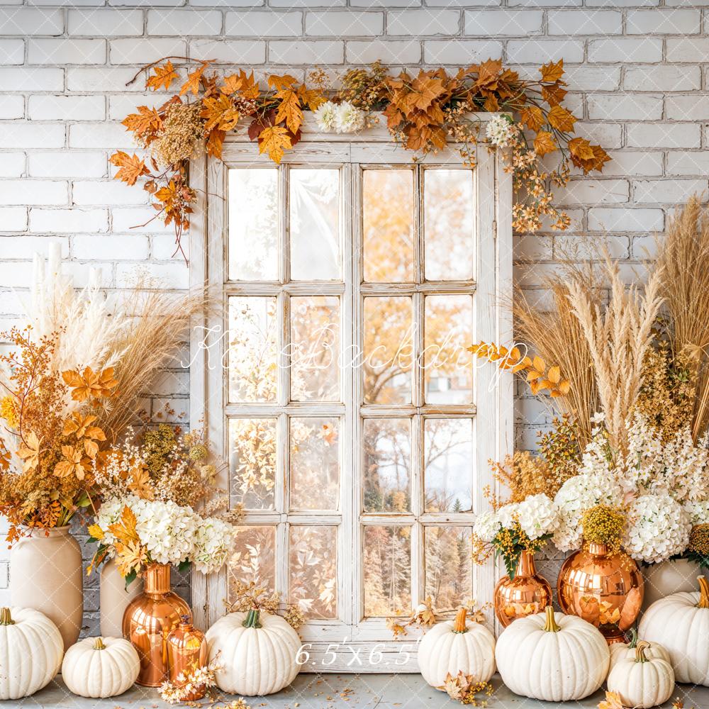 Kate Autumn Pumpkins Window Backdrop Designed by Emetselch