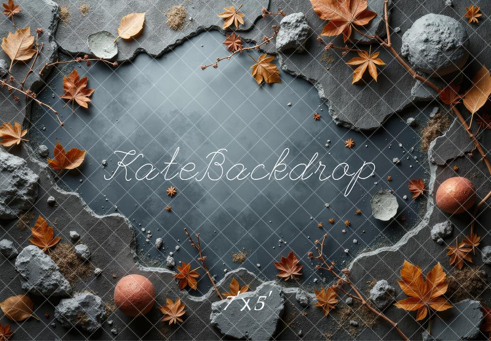 Kate Autumn Leaves Rocks Backdrop Designed by Laura Bybee - Kate Backdrop AU