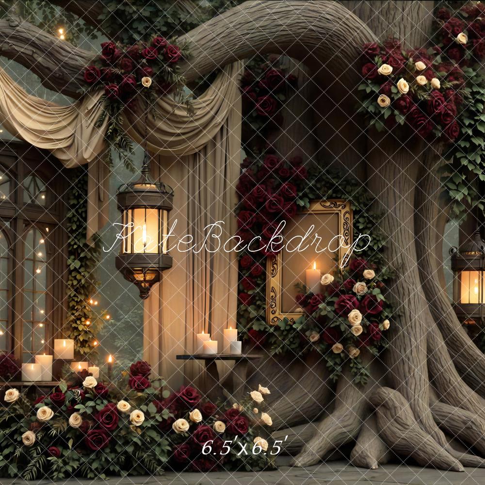 Kate Wedding Tree Lanterns Roses Backdrop Designed by Mini MakeBelieve