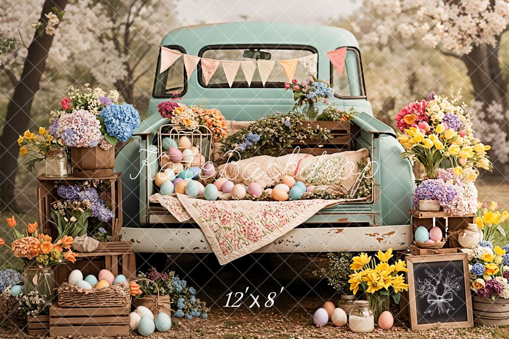Kate Easter Truck Wooden Crates Backdrop Designed by Emetselch