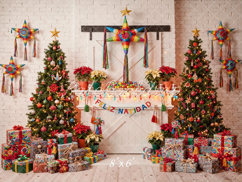 Kate Christmas Piñata Trees Presents Backdrop Designed by Emetselch