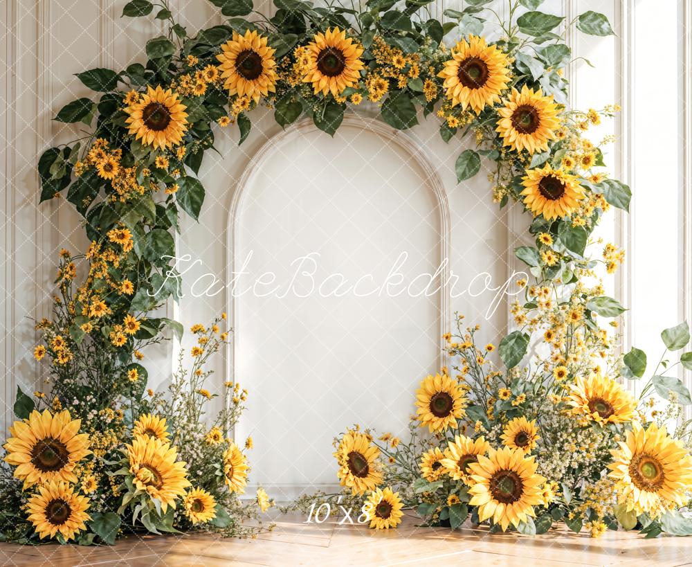 Kate Arch Sunflowers Fleece Backdrop Designed by Emetselch - Kate Backdrop AU