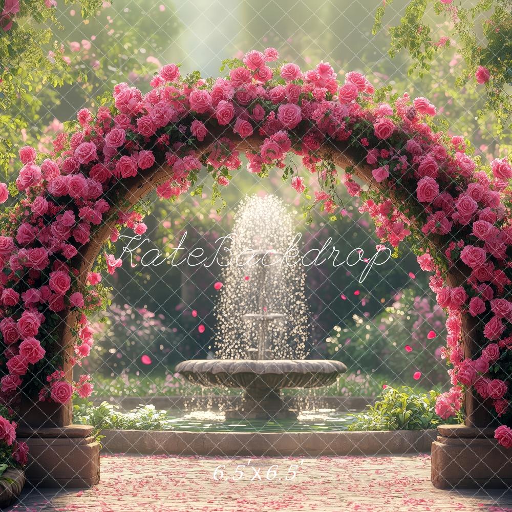 Kate Flower Arch Garden Fountain Backdrop Designed by Patty Roberts - Kate Backdrop AU