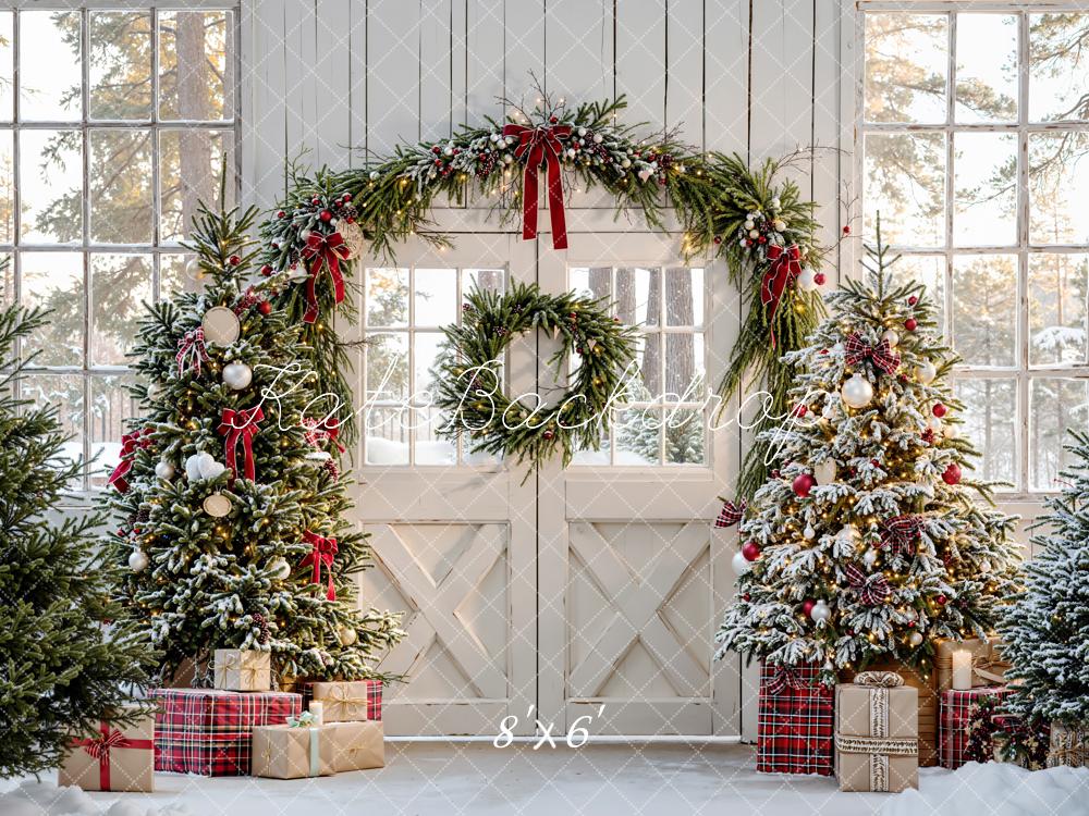 Kate Christmas Tree Arch Presents Snowy Backdrop Designed by Emetselch