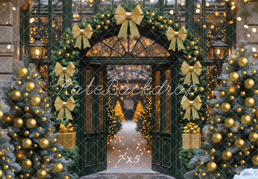 Kate Christmas Archway Gold Bow Backdrop Designed by Mini MakeBelieve - Kate Backdrop AU