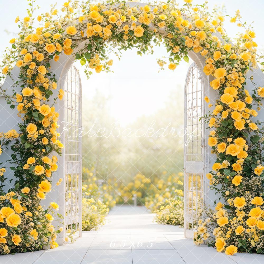 Kate Flower Arch Yellow Spring Gate Backdrop Designed by Emetselch - Kate Backdrop AU