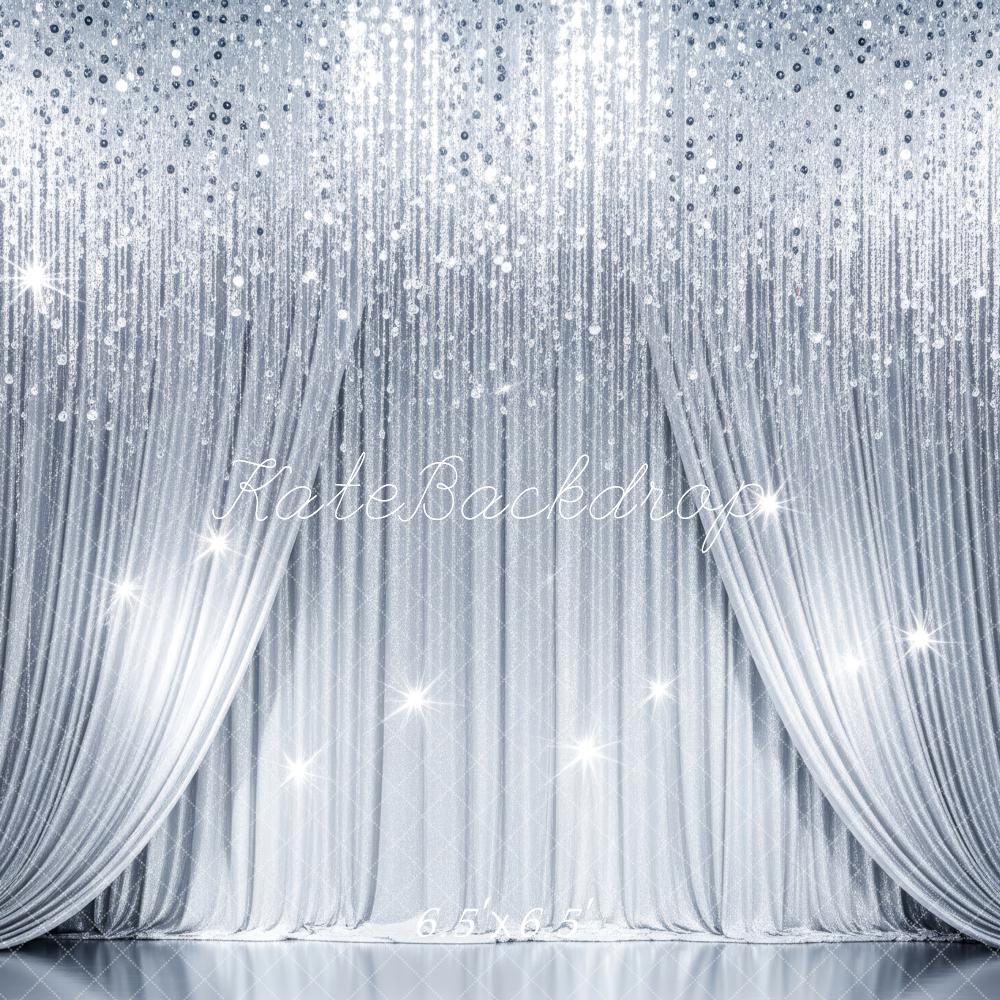 Kate Silver Sequin Curtain Sparkle Backdrop Designed by Patty Roberts