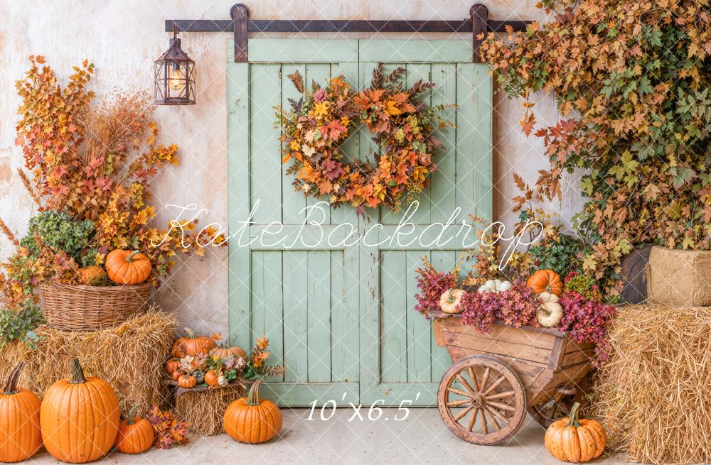 Kate Fall Pumpkins Door Cart Backdrop Designed by Emetselch