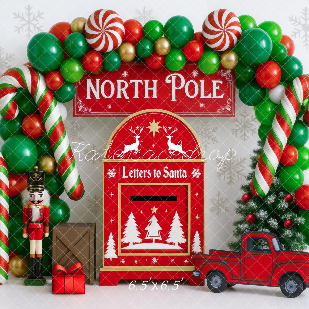 Kate Christmas North Pole Candy Canes Backdrop Designed by Mini MakeBelieve