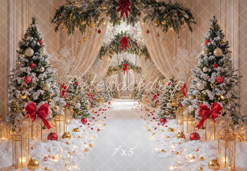 Kate Christmas Snowy Trees Decor Backdrop Designed by Emetselch - Kate Backdrop AU