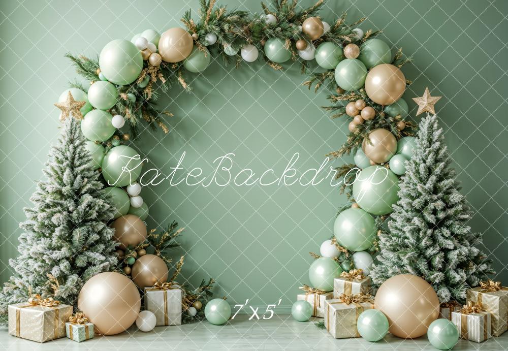 Kate Christmas Balloon Arch Trees Backdrop Designed by Emetselch - Kate Backdrop AU