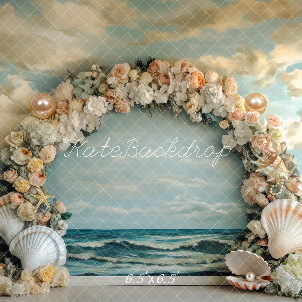 Kate Arch Seashell Beach Waves Backdrop Designed by Mini MakeBelieve - Kate Backdrop AU