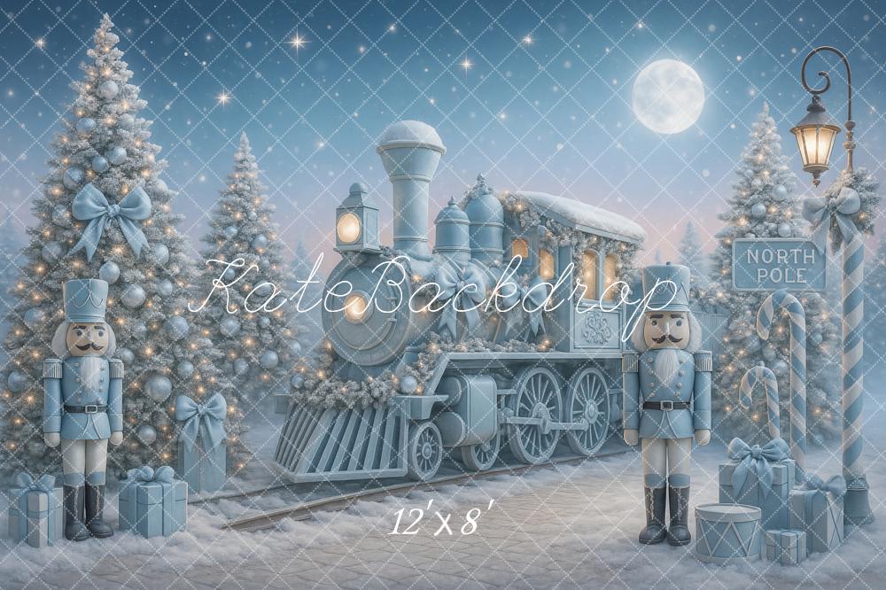 Kate Blue Train Nutcracker Backdrop Designed by Ashley Paul