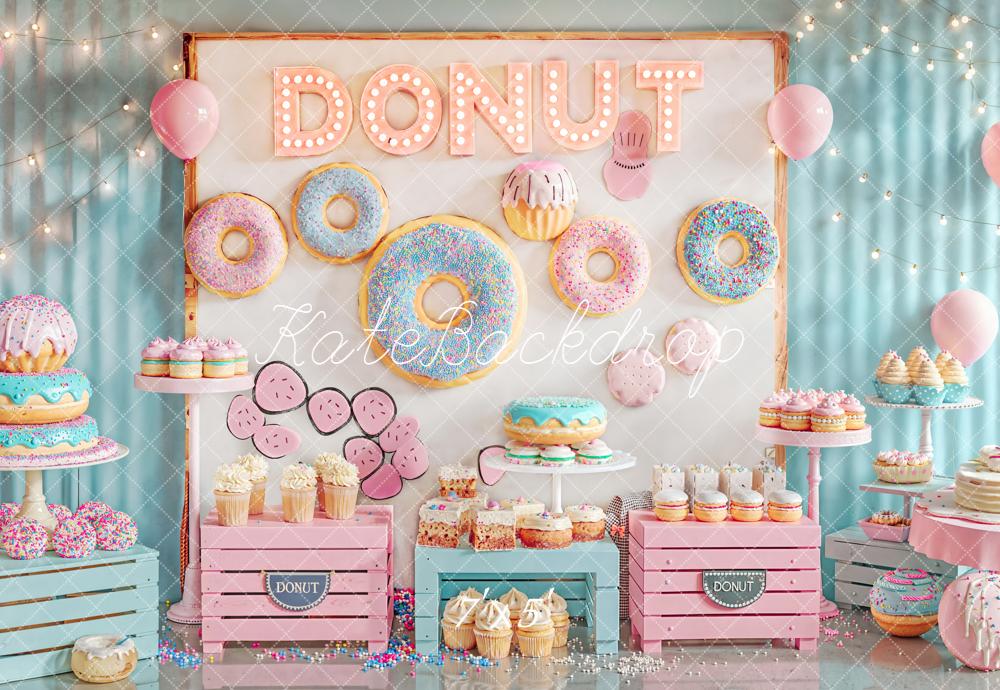 Kate Donut Cake Smash Backdrop Designed by Emetselch - Kate Backdrop AU