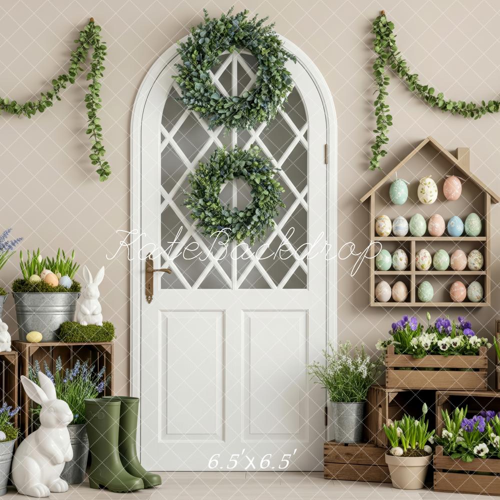 Kate Easter Bunny Eggs Greenery Door Backdrop Designed by Patty Roberts