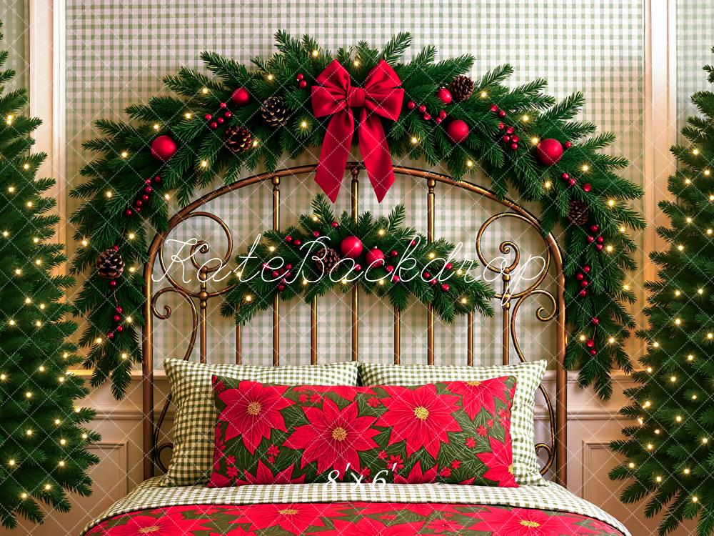Kate Christmas Bed Headboard Greenery Backdrop Designed by Mini MakeBelieve
