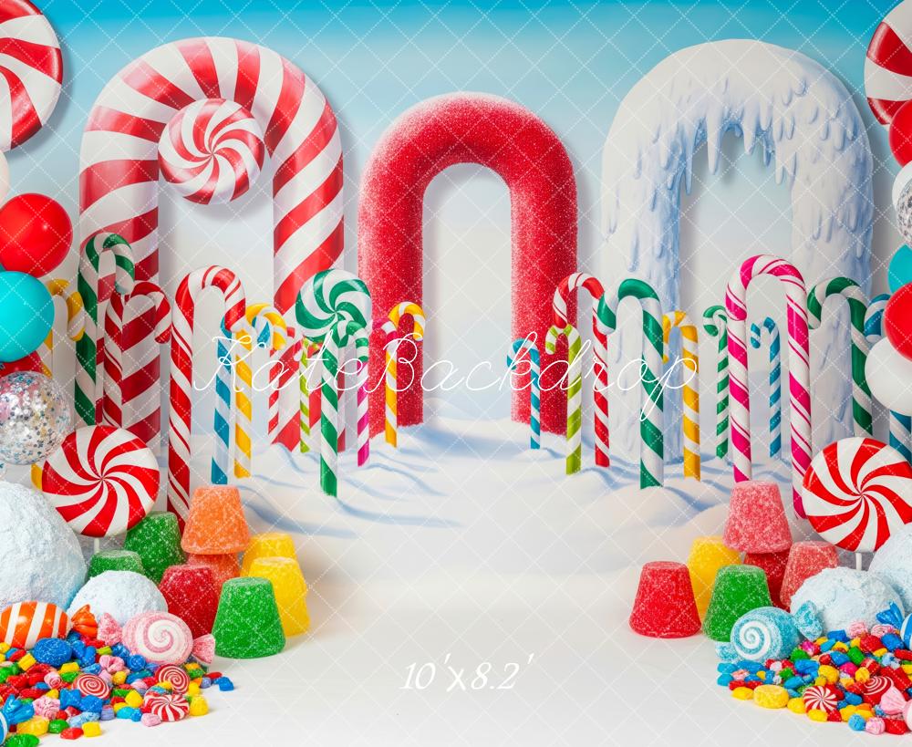 Kate Candyland Candy Canes Lollies Balloons Backdrop Designed by Patty Roberts