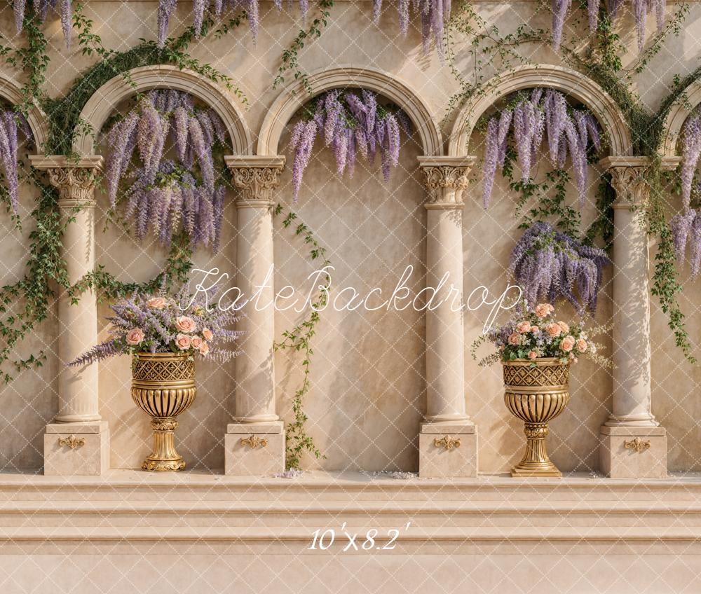 Kate Classical Arches Wisteria Vines Backdrop Designed by Emetselch