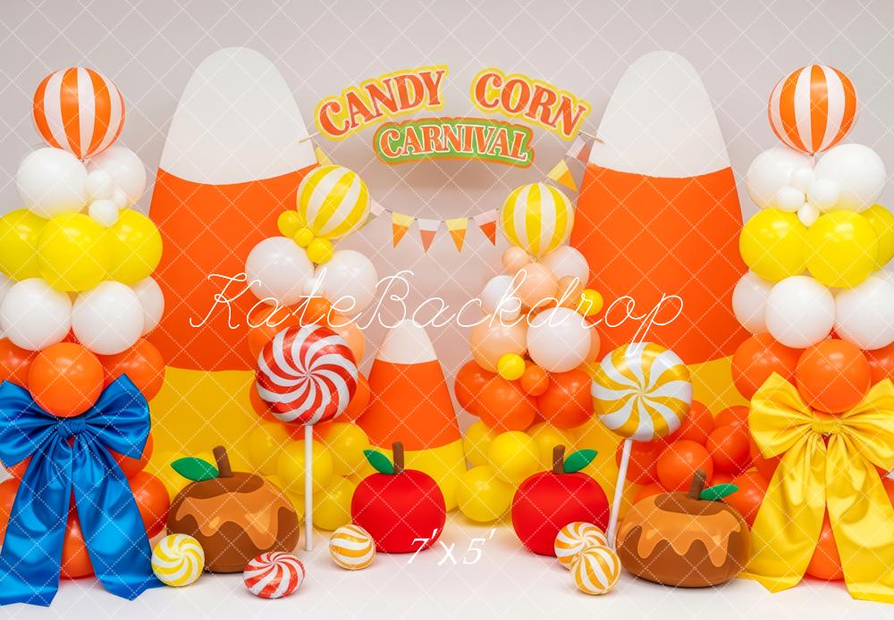 Kate Candy Corn Carnival Balloons Backdrop Designed by Patty Roberts