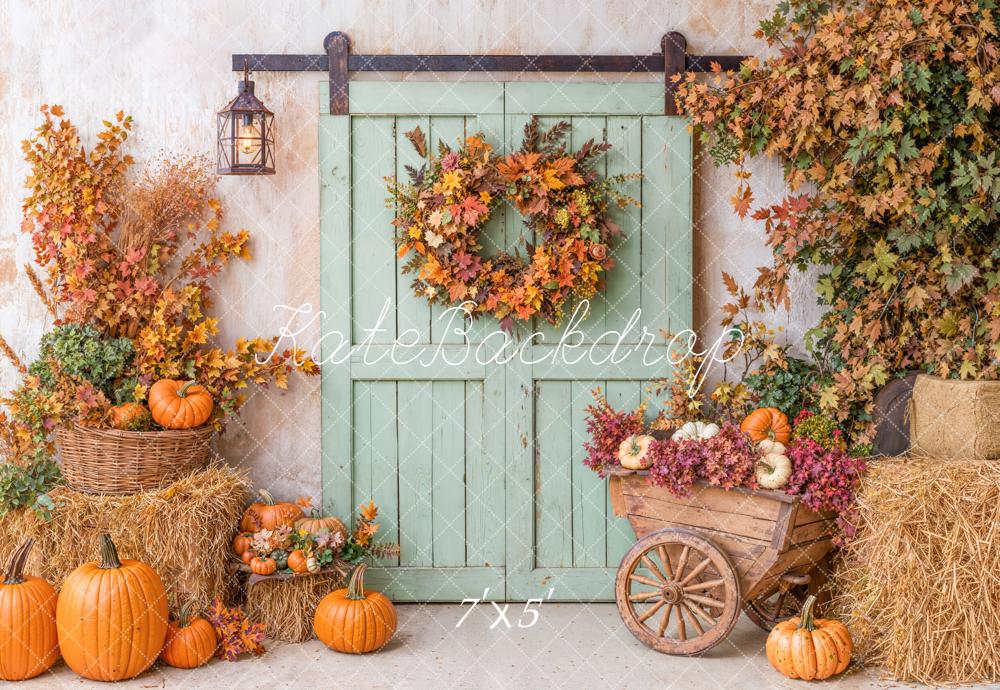 Kate Fall Pumpkins Door Cart Backdrop Designed by Emetselch