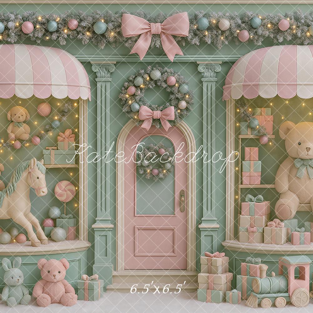 Kate Toy Shop Teddy Bear Christmas Backdrop Designed by Ashley Paul