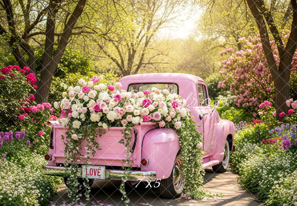 Kate Truck Pink Spring Garden Backdrop Designed by Patty Roberts