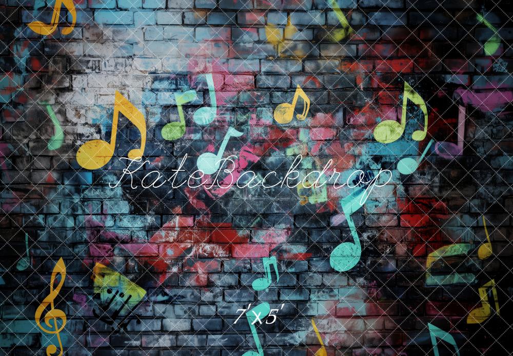 Kate Graffiti Brick Wall Music Backdrop Designed by Patty Roberts - Kate Backdrop AU