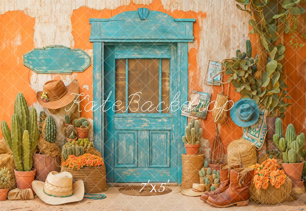 Kate Western Cactus Hats Door Backdrop Designed by Emetselch - Kate Backdrop AU