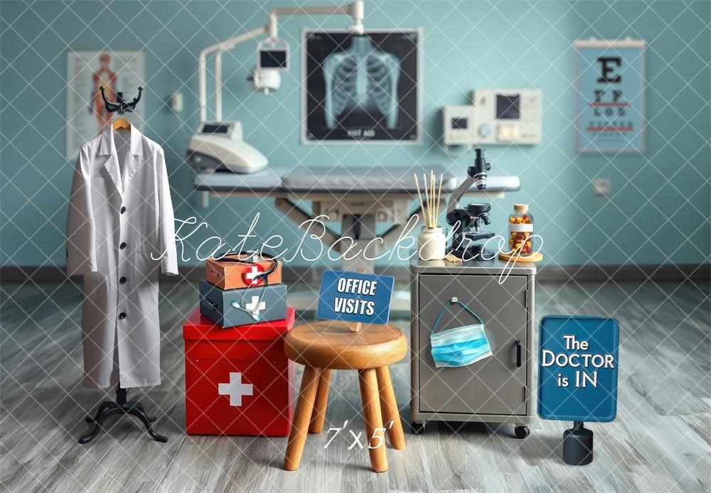 Kate Doctor Office Backdrop Examination Room Medical Supplies Designed by Laura Bybee - Kate Backdrop AU