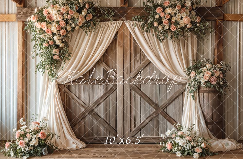 Kate Wedding Flower Barn Door Backdrop Designed by Emetselch