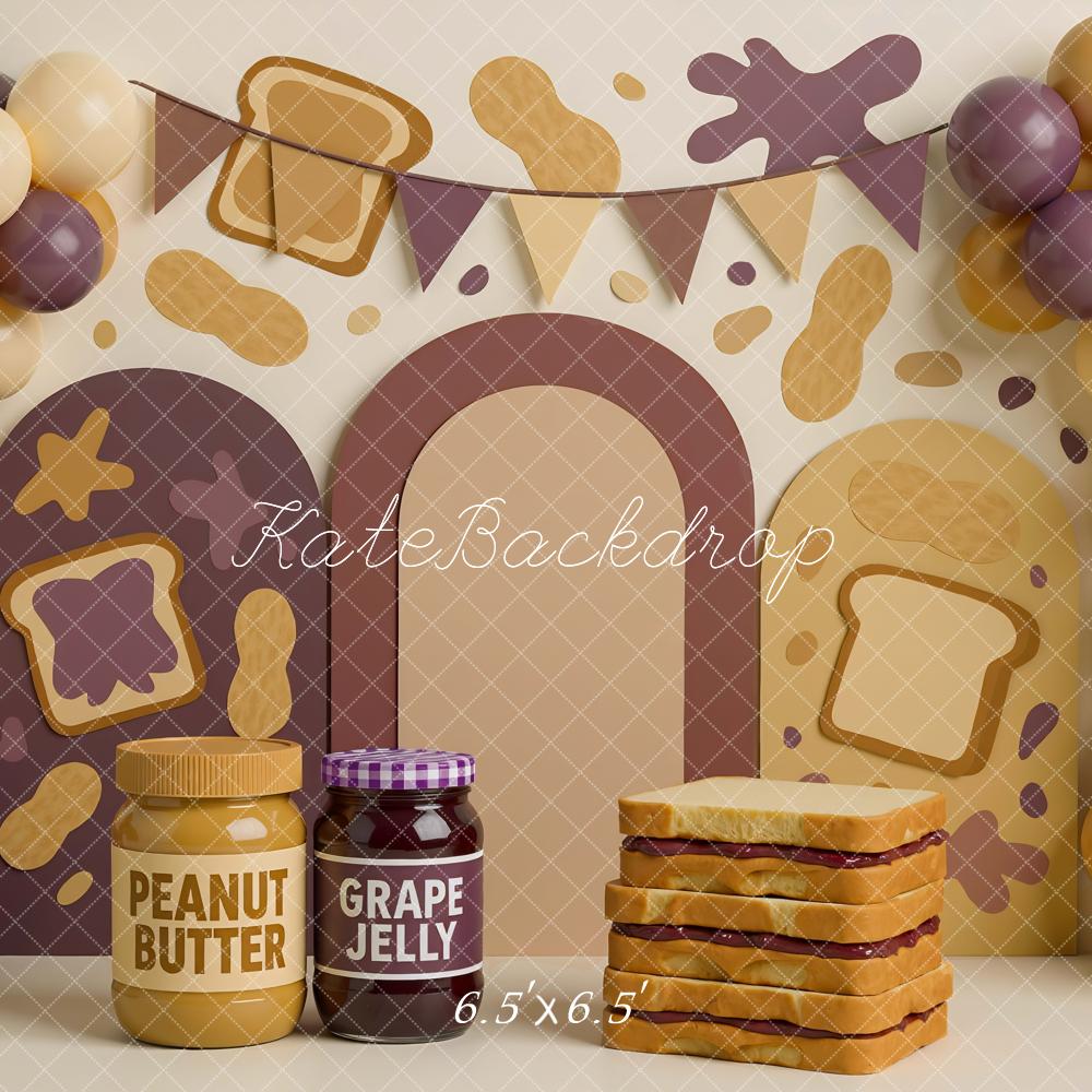 Kate Peanut Butter Jelly Toast Bunting Backdrop Designed by Mini MakeBelieve - Kate Backdrop AU