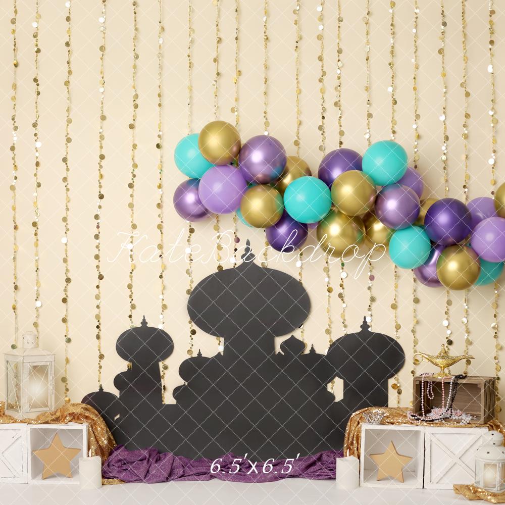 Kate Arabian Nights Palace Balloons Backdrop Designed by Melissa King - Kate Backdrop AU