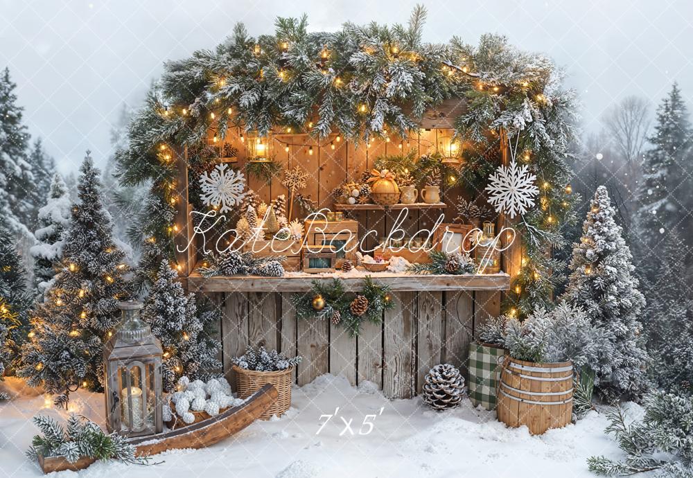Kate Christmas Snow Snowflakes Backdrop Designed by Emetselch