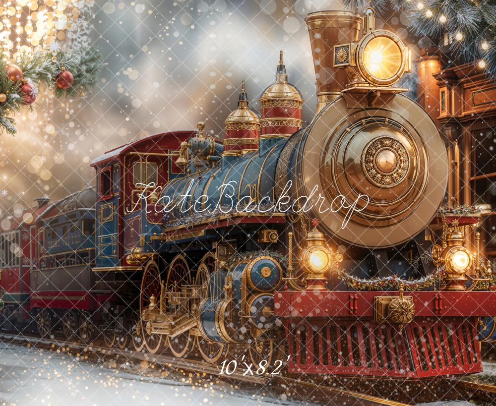 Kate Train Nutcracker Christmas Tree Clock Backdrop Designed by Emetselch