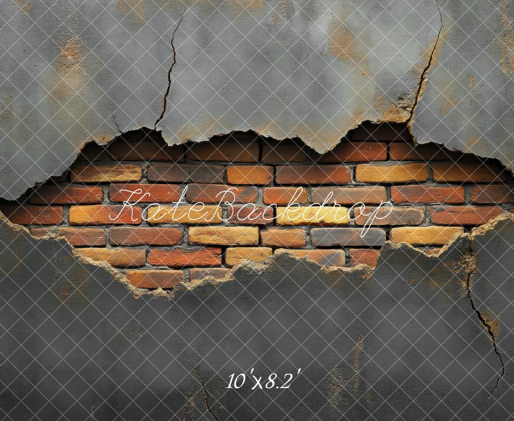 Kate Cracked Concrete Exposed Brick Backdrop Designed by Mini MakeBelieve