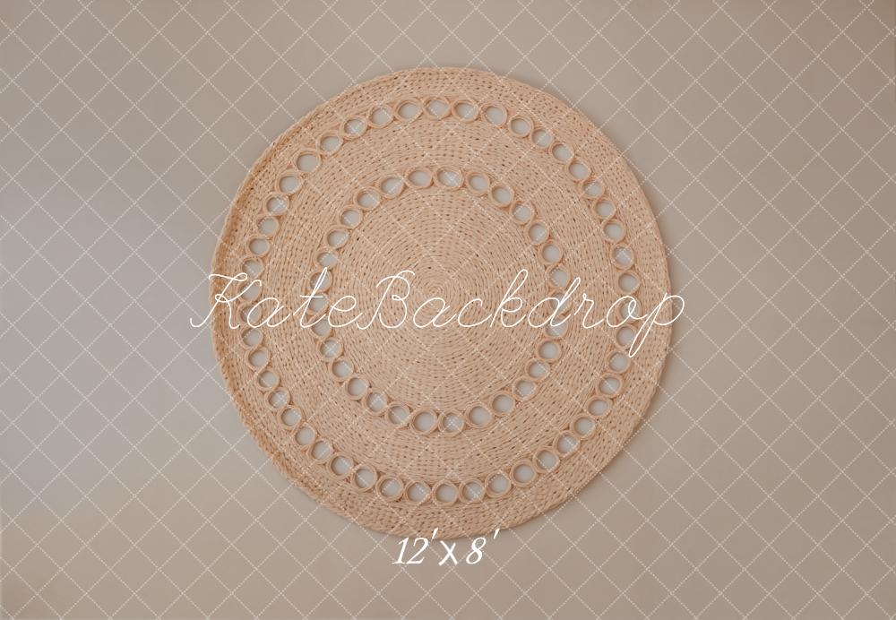 Kate Woven Circle Beige Fleece Backdrop Designed by Kate Image - Kate Backdrop AU
